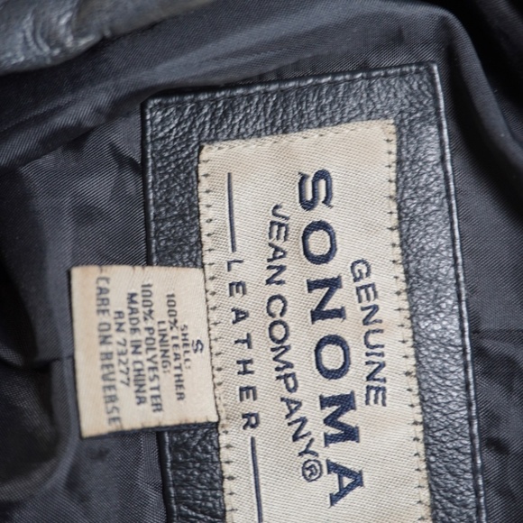 Sonoma Jean Company Womens Black Genuine Leather Button Down Jacket Size Small - Picture 7 of 7